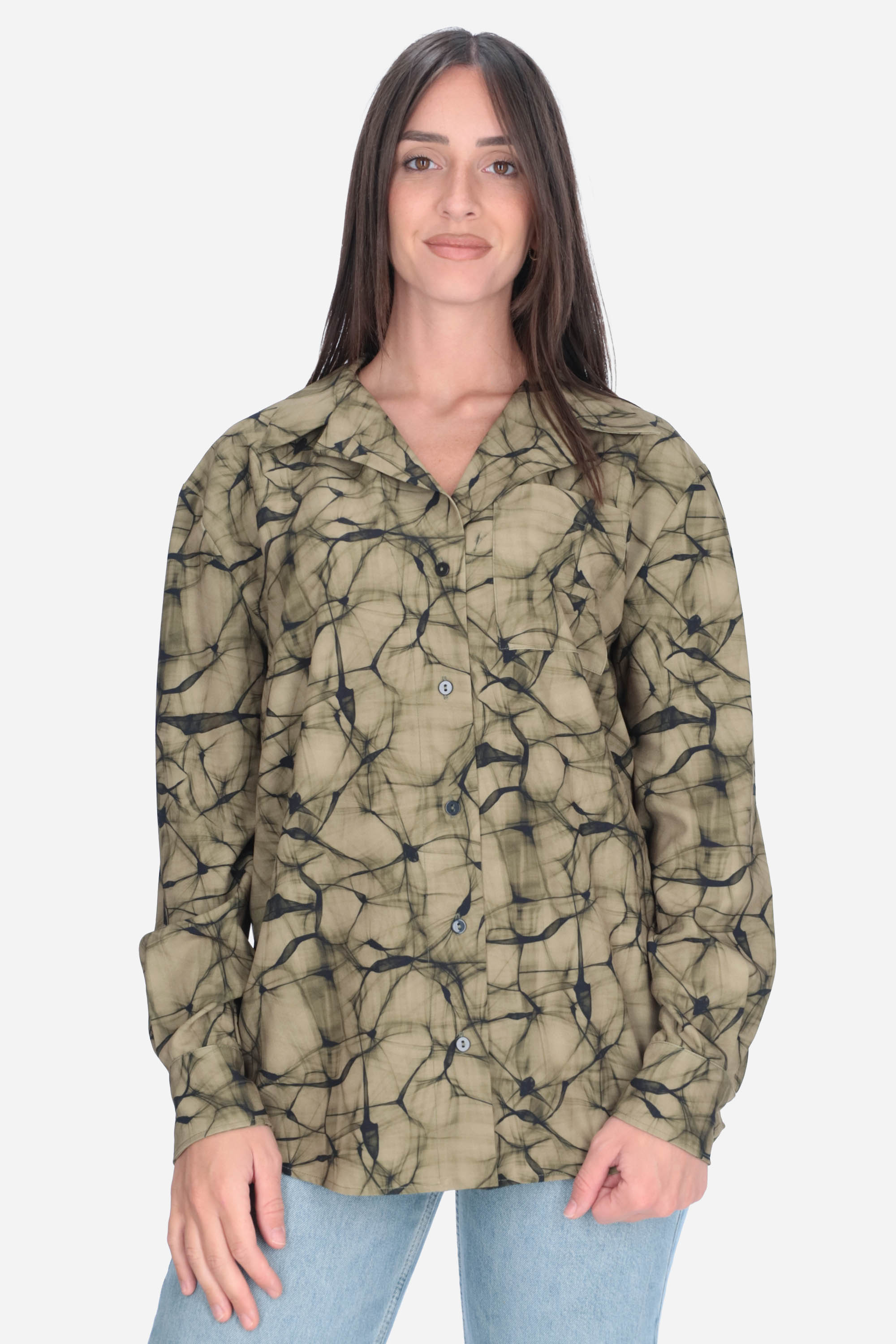 VERDE OLIVA | JIJIL - D CA362 Camicia