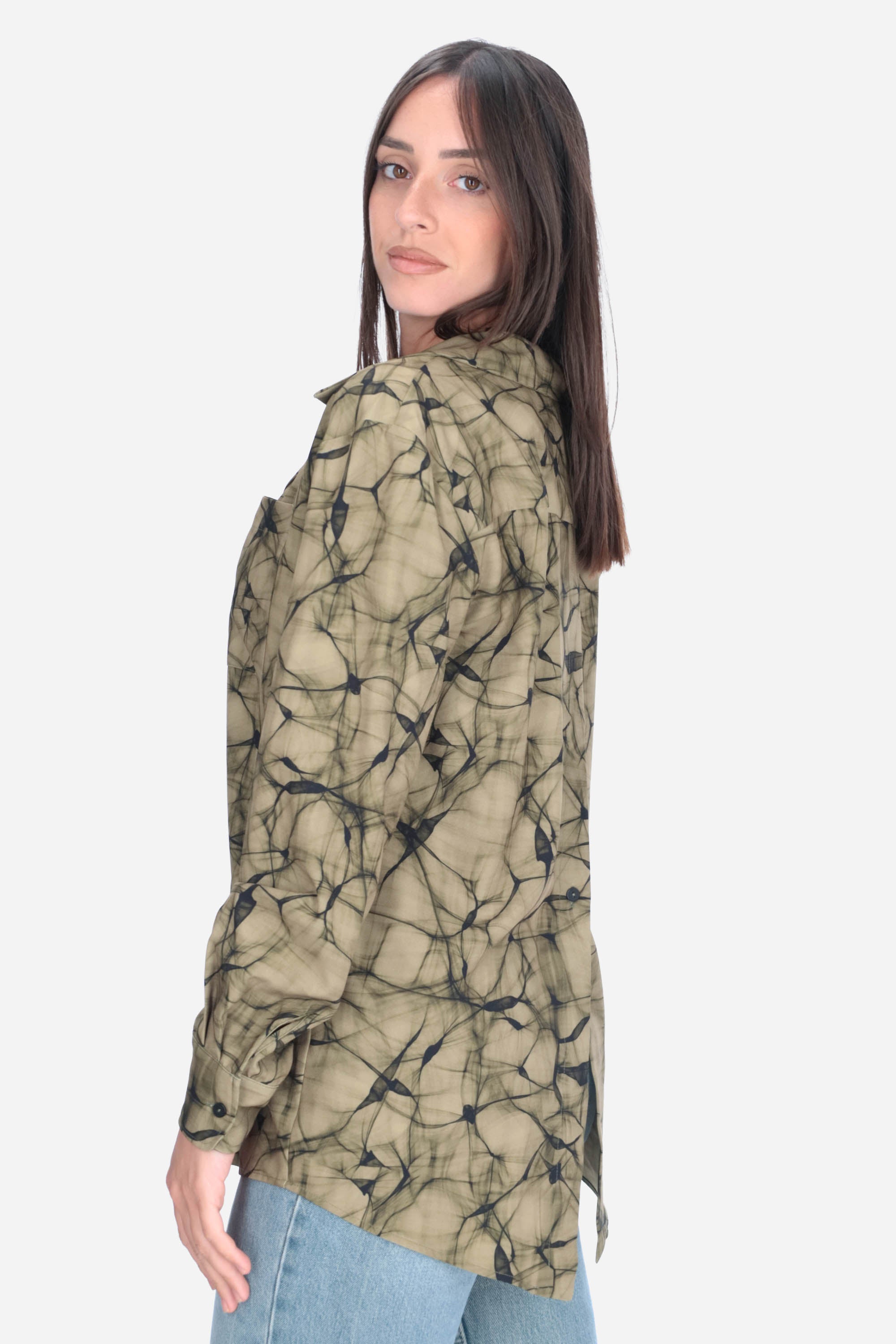 VERDE OLIVA | JIJIL - D CA362 Camicia