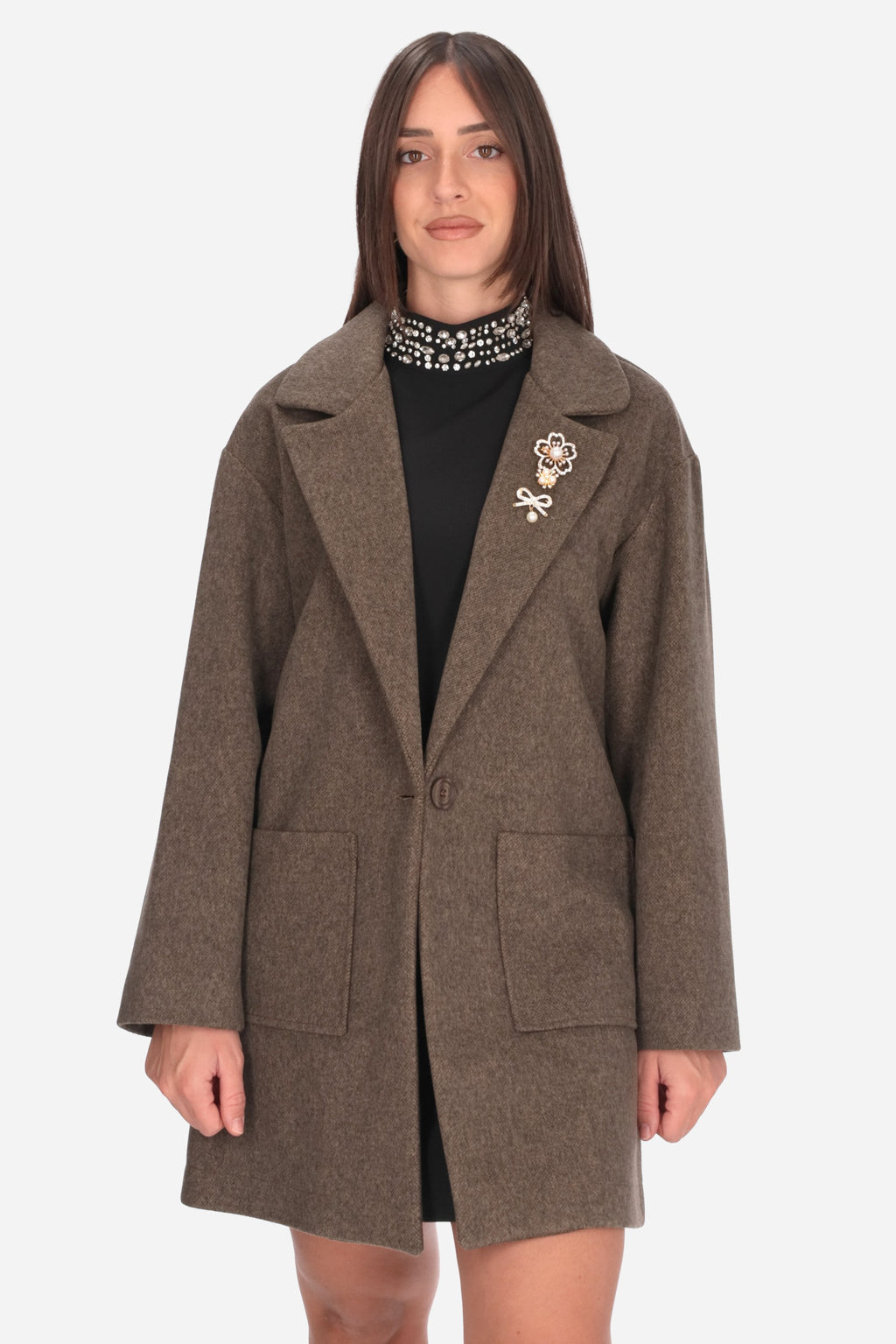 MARRONE | LE SARTE DEL SOLE - D J3666 Cappotto