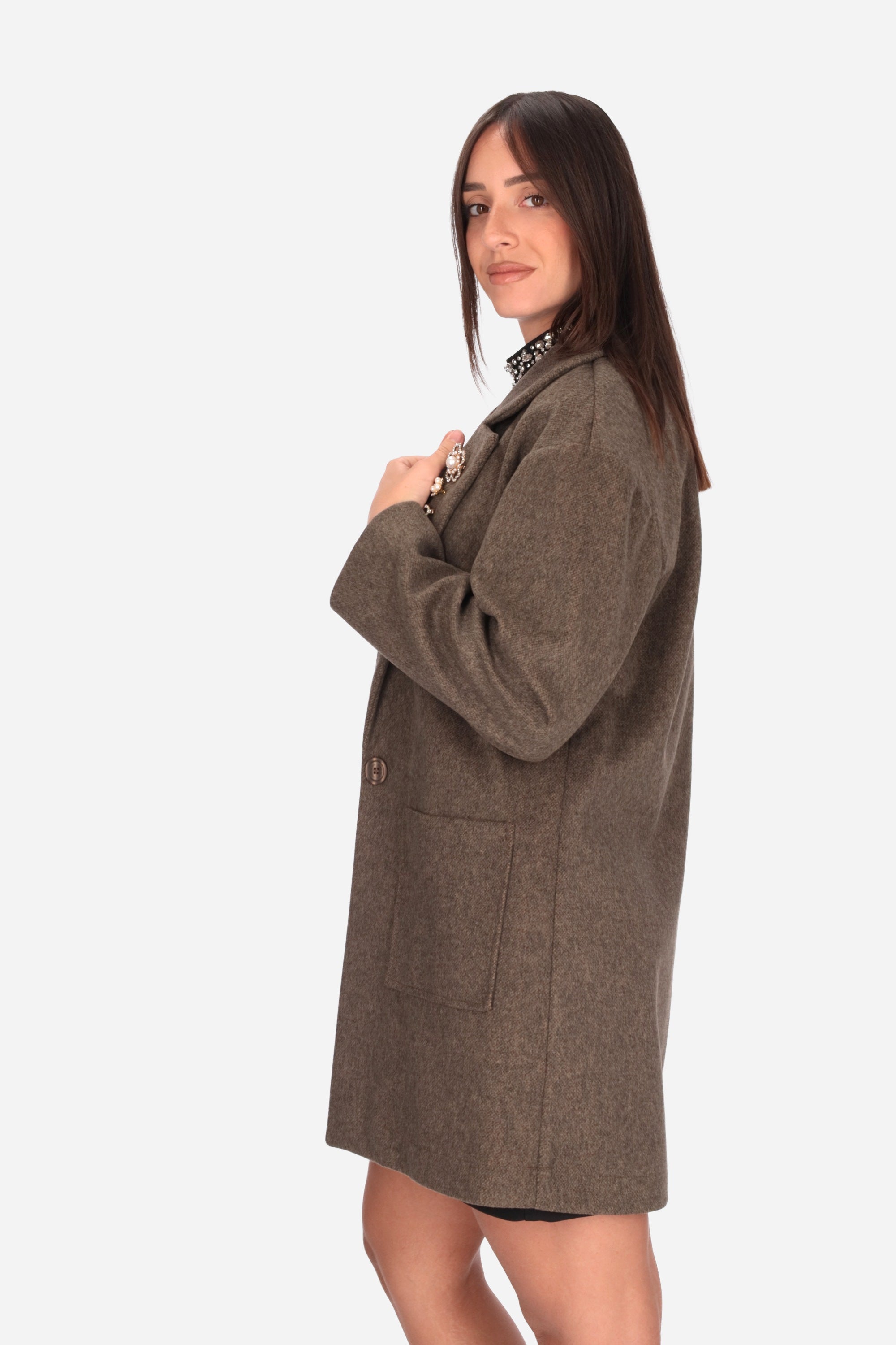 MARRONE | LE SARTE DEL SOLE - D J3666 Cappotto