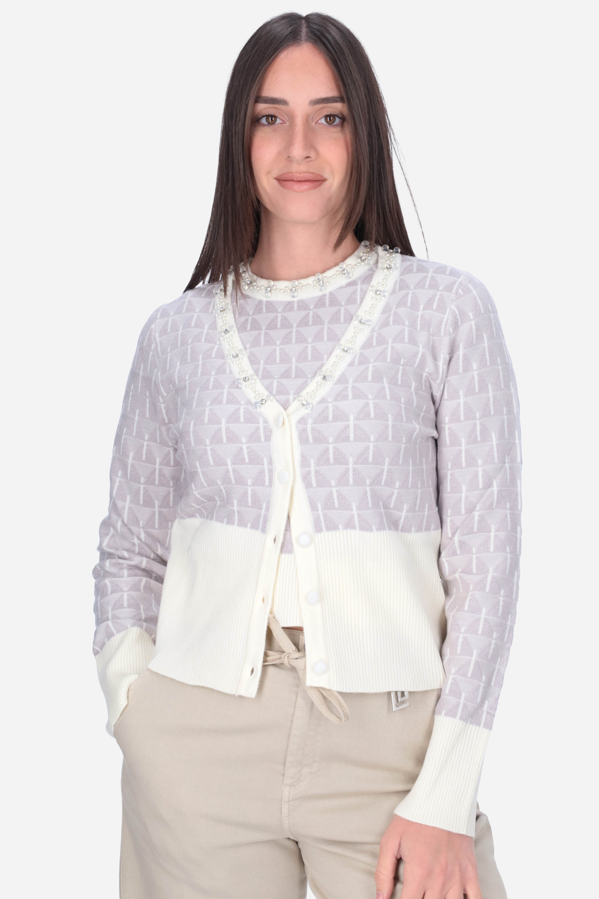 GRIGIO | LE SARTE DEL SOLE - D PSM457 Cardigan