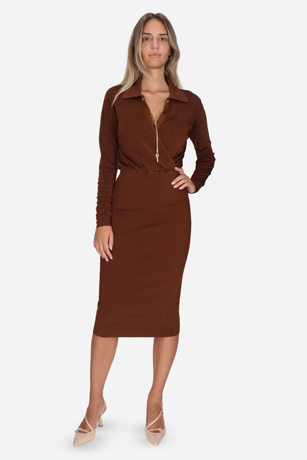 MARRONE | ELISABETTA FRANCHI - D AM19S66E2 Abito