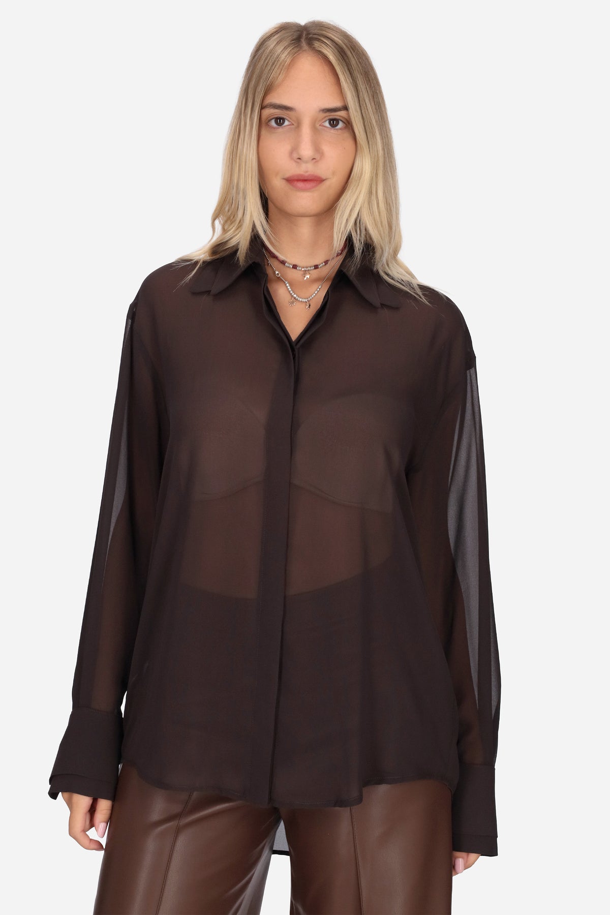 MARRONE | JIJIL - D CA149 Camicia