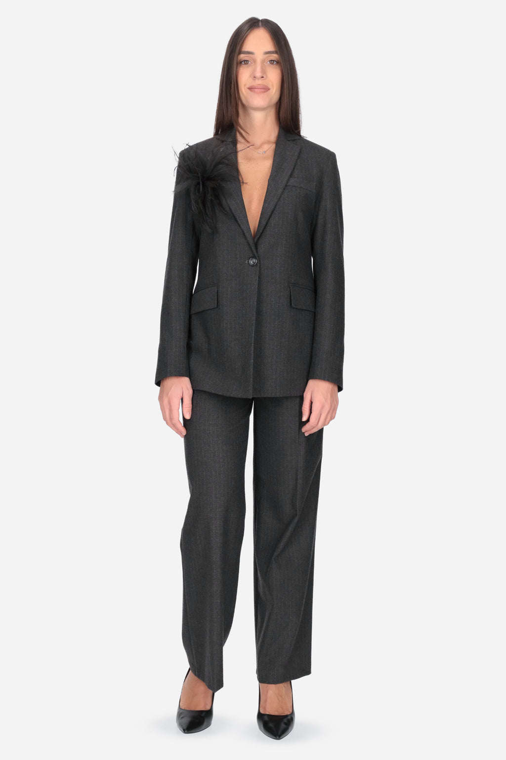 ANTRACITE | MADEMOISELLE DU MONDE - D PA4912 Pantalone