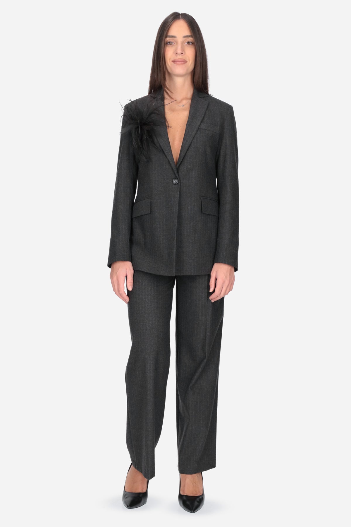ANTRACITE | MADEMOISELLE DU MONDE - D PA4912 Pantalone